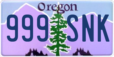 OR license plate 999SNK