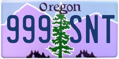 OR license plate 999SNT