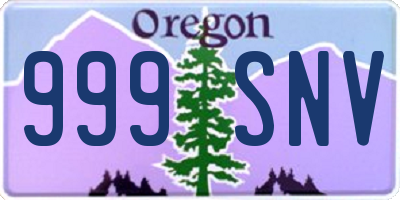 OR license plate 999SNV