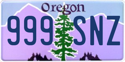 OR license plate 999SNZ