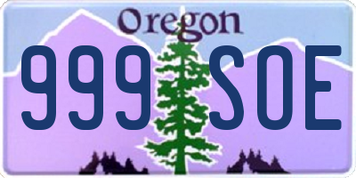 OR license plate 999SOE