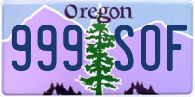 OR license plate 999SOF