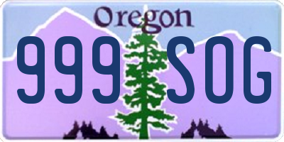 OR license plate 999SOG