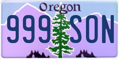 OR license plate 999SON