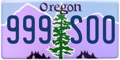 OR license plate 999SOO