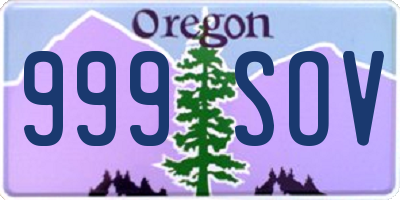 OR license plate 999SOV