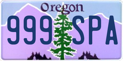 OR license plate 999SPA