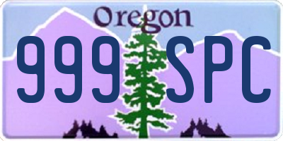 OR license plate 999SPC