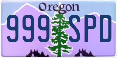 OR license plate 999SPD