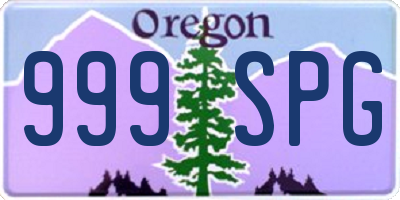 OR license plate 999SPG