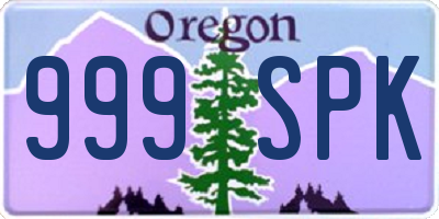 OR license plate 999SPK