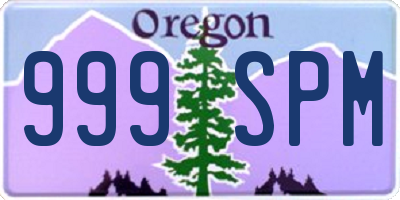 OR license plate 999SPM