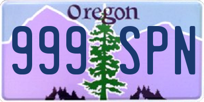 OR license plate 999SPN