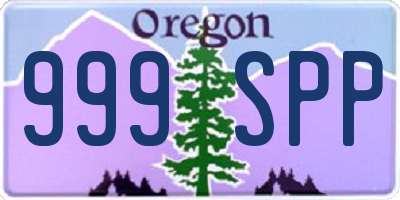 OR license plate 999SPP