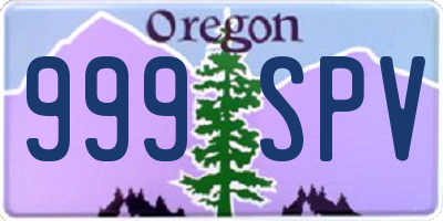 OR license plate 999SPV