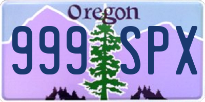 OR license plate 999SPX