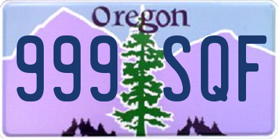 OR license plate 999SQF