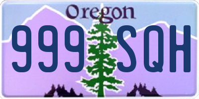 OR license plate 999SQH