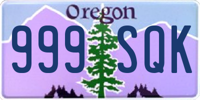 OR license plate 999SQK