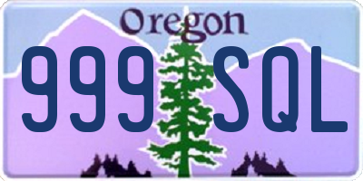 OR license plate 999SQL