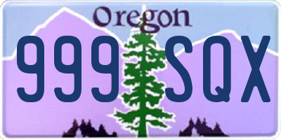 OR license plate 999SQX