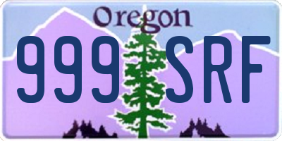 OR license plate 999SRF