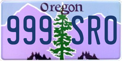 OR license plate 999SRO