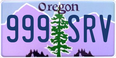 OR license plate 999SRV