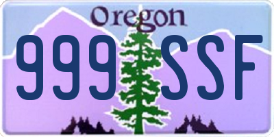 OR license plate 999SSF