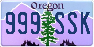 OR license plate 999SSK