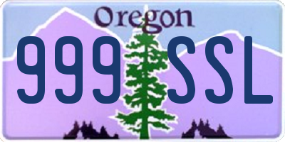 OR license plate 999SSL