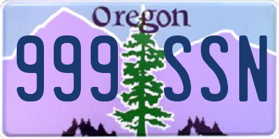 OR license plate 999SSN