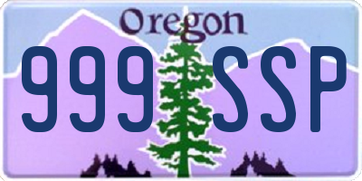 OR license plate 999SSP