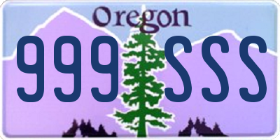 OR license plate 999SSS