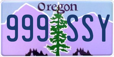 OR license plate 999SSY