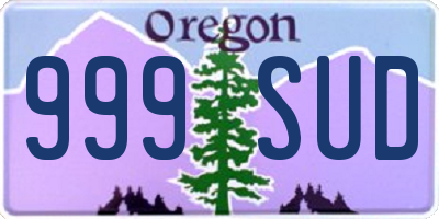 OR license plate 999SUD