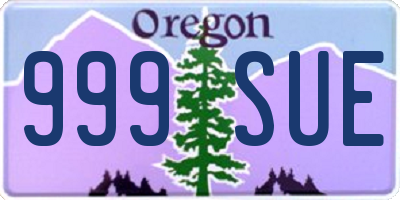 OR license plate 999SUE