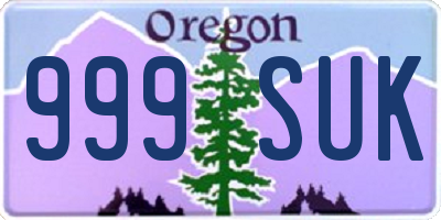 OR license plate 999SUK