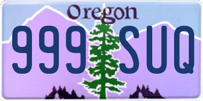 OR license plate 999SUQ