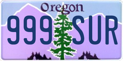 OR license plate 999SUR