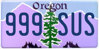 OR license plate 999SUS