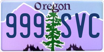 OR license plate 999SVC