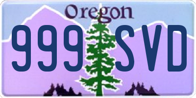 OR license plate 999SVD