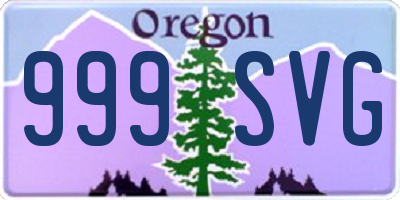 OR license plate 999SVG