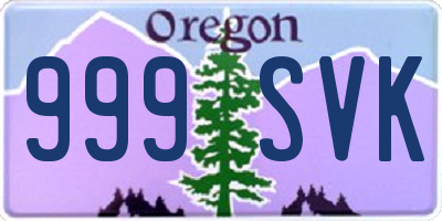 OR license plate 999SVK