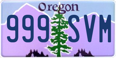 OR license plate 999SVM