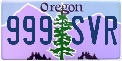 OR license plate 999SVR