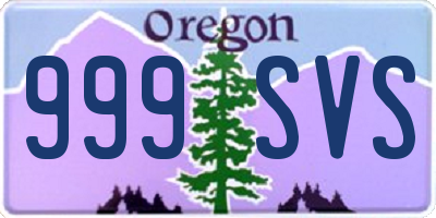 OR license plate 999SVS