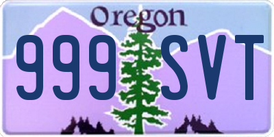 OR license plate 999SVT