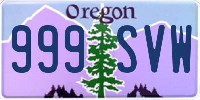 OR license plate 999SVW